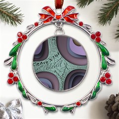 Converge Diverge Mingle Mix Divide Metal X mas Wreath Ribbon Ornament by Paksenen