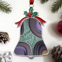 Converge Diverge Mingle Mix Divide Metal Holly Leaf Bell Ornament by Paksenen