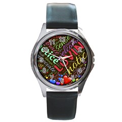 Loving Practice Agape Heart Round Metal Watch by Paksenen