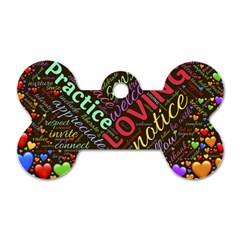 Loving Practice Agape Heart Dog Tag Bone (two Sides) by Paksenen