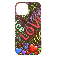 Loving Practice Agape Heart Iphone 15 Black Uv Print Pc Hardshell Case by Paksenen