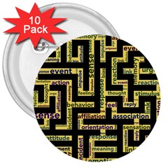 Mindset Stimulus Response Emotion 3  Buttons (10 Pack)  by Paksenen