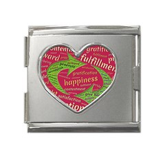 Fulfillment Satisfaction Happiness Mega Link Heart Italian Charm (18mm)