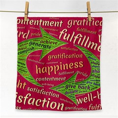 Fulfillment Satisfaction Happiness Face Towel by Paksenen