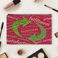 Fulfillment Satisfaction Happiness Cosmetic Bag (large) by Paksenen