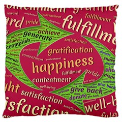 Fulfillment Satisfaction Happiness Large Cushion Case (one Side) by Paksenen