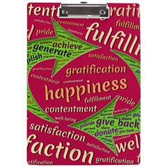 Fulfillment Satisfaction Happiness A4 Acrylic Clipboard by Paksenen