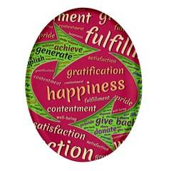 Fulfillment Satisfaction Happiness Oval Glass Fridge Magnet (4 Pack) by Paksenen