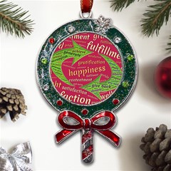 Fulfillment Satisfaction Happiness Metal X mas Lollipop With Crystal Ornament by Paksenen