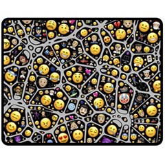 Mental Emojis Emoticons Icons Fleece Blanket (medium) by Paksenen