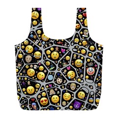 Mental Emojis Emoticons Icons Full Print Recycle Bag (l) by Paksenen