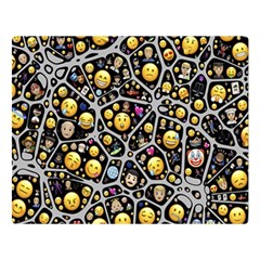 Mental Emojis Emoticons Icons Two Sides Premium Plush Fleece Blanket (large) by Paksenen