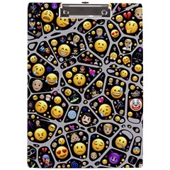 Mental Emojis Emoticons Icons A4 Acrylic Clipboard by Paksenen