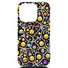 Mental Emojis Emoticons Icons Iphone 14 Pro Black Uv Print Case by Paksenen