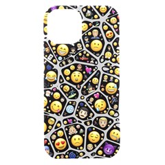 Mental Emojis Emoticons Icons Iphone 15 Black Uv Print Pc Hardshell Case by Paksenen