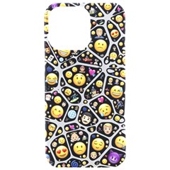 Mental Emojis Emoticons Icons Iphone 15 Pro Max Black Uv Print Pc Hardshell Case by Paksenen