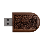 Mental Emojis Emoticons Icons Wood Oval USB Flash Drive USB