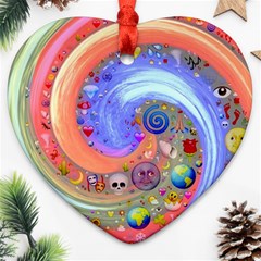 Swirl Vortex Emoji Cyclone Motion Ornament (heart)