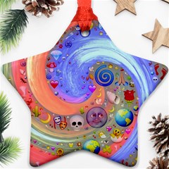 Swirl Vortex Emoji Cyclone Motion Ornament (star)