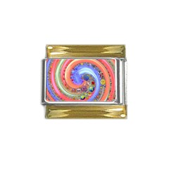 Swirl Vortex Emoji Cyclone Motion Gold Trim Italian Charm (9mm) by Paksenen