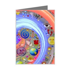 Swirl Vortex Emoji Cyclone Motion Mini Greeting Card by Paksenen