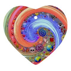 Swirl Vortex Emoji Cyclone Motion Heart Ornament (two Sides) by Paksenen