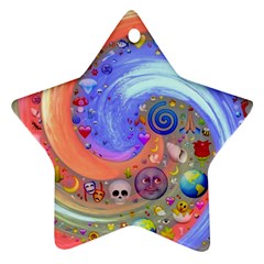 Swirl Vortex Emoji Cyclone Motion Star Ornament (two Sides) by Paksenen