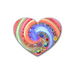 Swirl Vortex Emoji Cyclone Motion Rubber Heart Coaster (4 Pack) by Paksenen