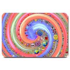 Swirl Vortex Emoji Cyclone Motion Large Doormat by Paksenen