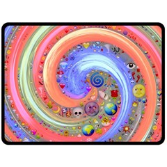 Swirl Vortex Emoji Cyclone Motion Fleece Blanket (large) by Paksenen