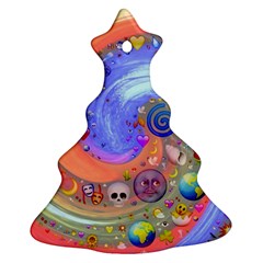 Swirl Vortex Emoji Cyclone Motion Ornament (christmas Tree)  by Paksenen