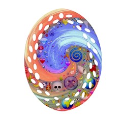 Swirl Vortex Emoji Cyclone Motion Oval Filigree Ornament (two Sides) by Paksenen