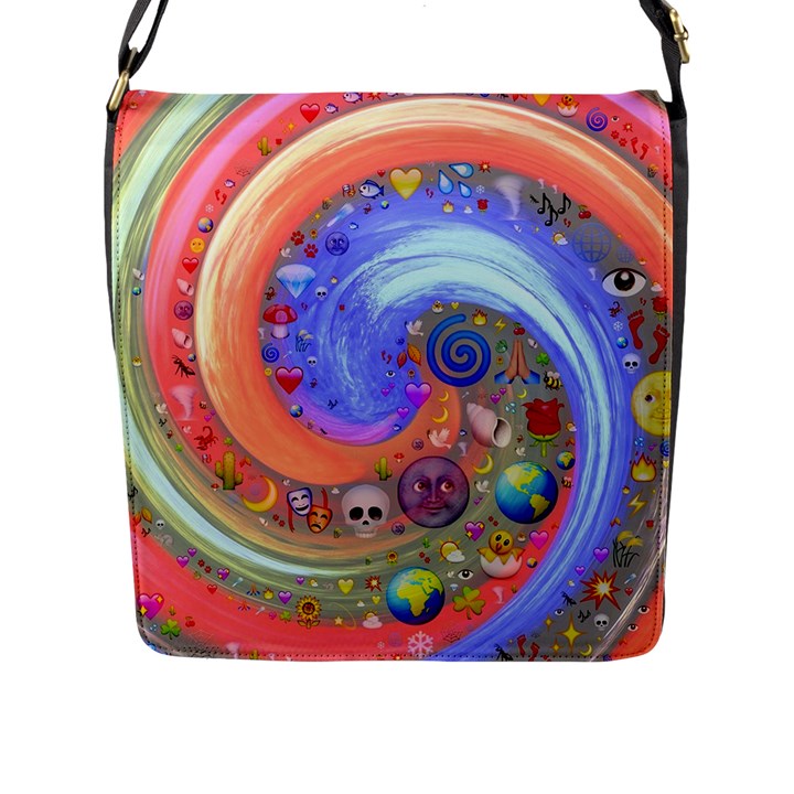 Swirl Vortex Emoji Cyclone Motion Flap Closure Messenger Bag (L)