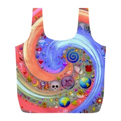 Swirl Vortex Emoji Cyclone Motion Full Print Recycle Bag (l) by Paksenen