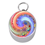 Swirl Vortex Emoji Cyclone Motion Mini Silver Compasses Front