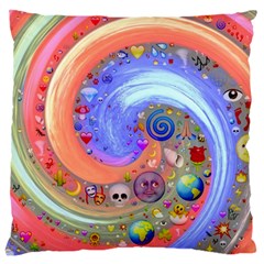 Swirl Vortex Emoji Cyclone Motion Large Premium Plush Fleece Cushion Case (one Side) by Paksenen