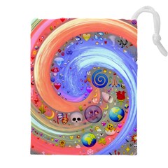 Swirl Vortex Emoji Cyclone Motion Drawstring Pouch (4xl) by Paksenen