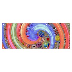 Swirl Vortex Emoji Cyclone Motion Banner And Sign 8  X 3  by Paksenen