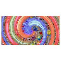 Swirl Vortex Emoji Cyclone Motion Banner And Sign 8  X 4  by Paksenen