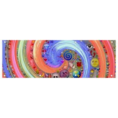 Swirl Vortex Emoji Cyclone Motion Banner And Sign 9  X 3  by Paksenen