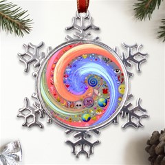 Swirl Vortex Emoji Cyclone Motion Metal Large Snowflake Ornament by Paksenen