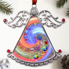 Swirl Vortex Emoji Cyclone Motion Metal Angel With Crystal Ornament