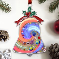 Swirl Vortex Emoji Cyclone Motion Metal Holly Leaf Bell Ornament