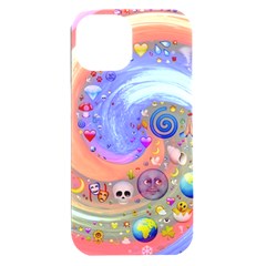 Swirl Vortex Emoji Cyclone Motion Iphone 15 Plus Black Uv Print Pc Hardshell Case by Paksenen