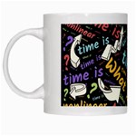 Time Nonlinear Curved Linear White Mug Left