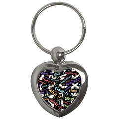 Time Nonlinear Curved Linear Key Chain (heart)