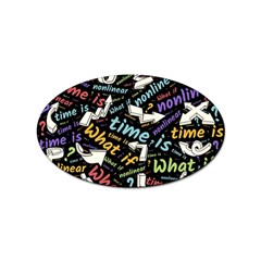 Time Nonlinear Curved Linear Sticker (oval)