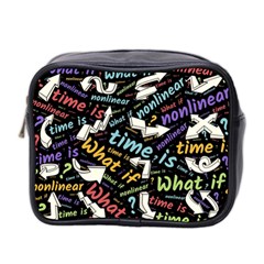 Time Nonlinear Curved Linear Mini Toiletries Bag (two Sides)