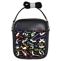 Time Nonlinear Curved Linear Girls Sling Bag