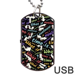 Time Nonlinear Curved Linear Dog Tag Usb Flash (two Sides) by Paksenen